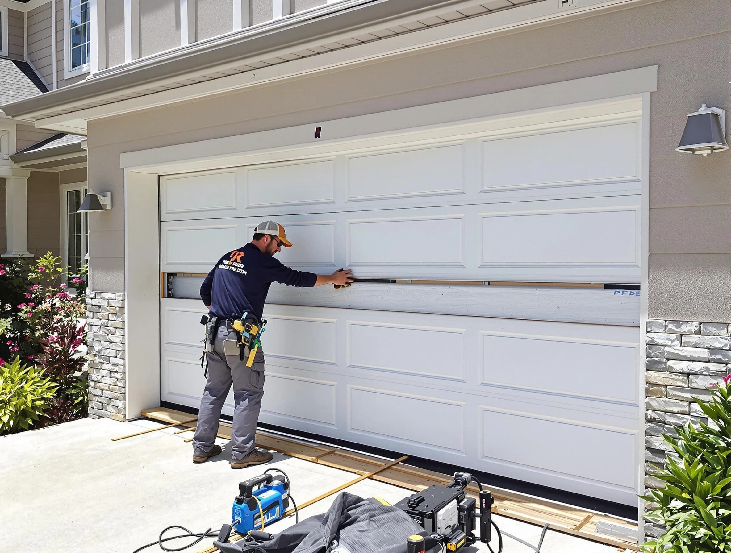 Hanceville Garage Door Repair team performing complete garage door replacement at Hanceville residence