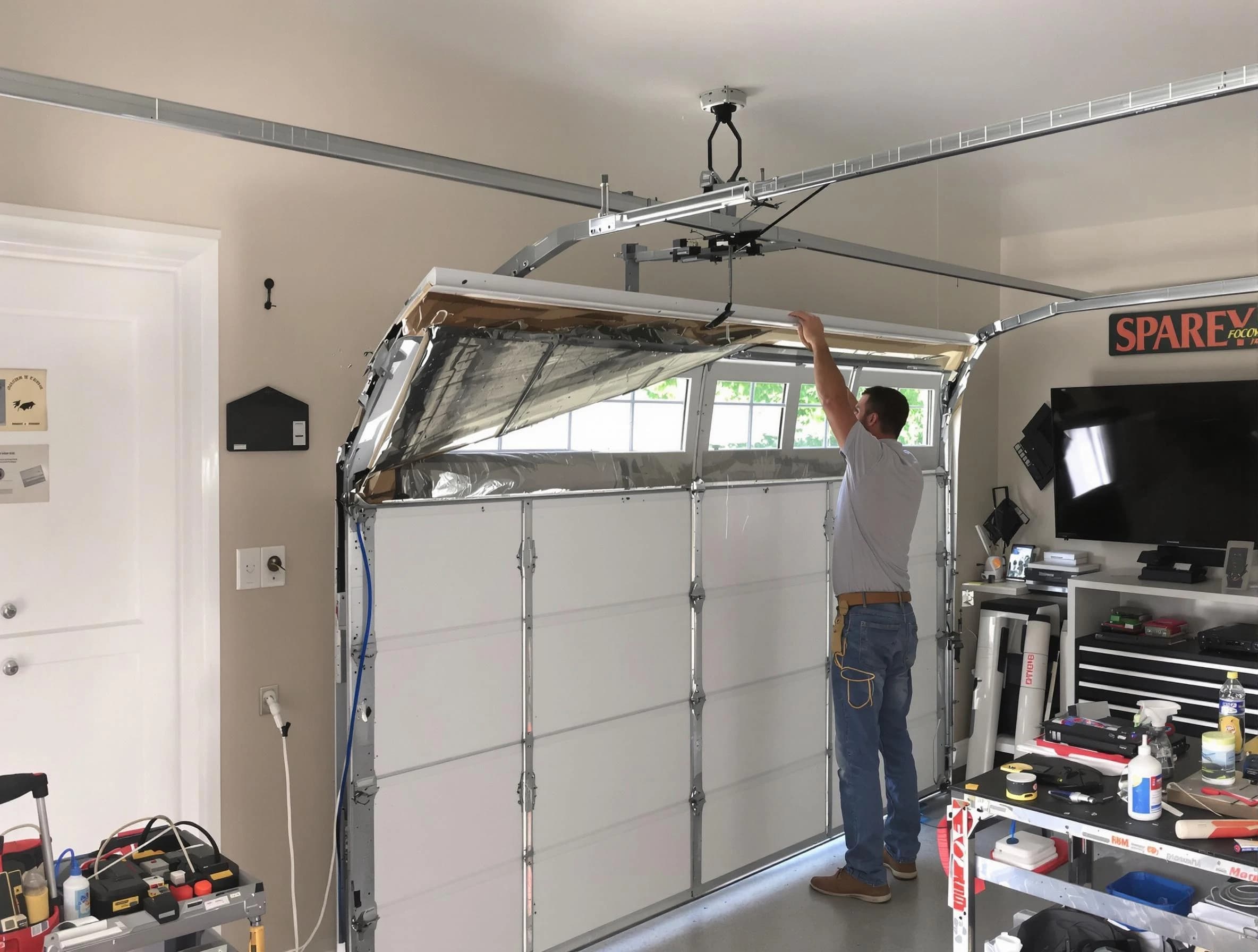 Garage door section replacement by Hanceville Garage Door Repair in Hanceville