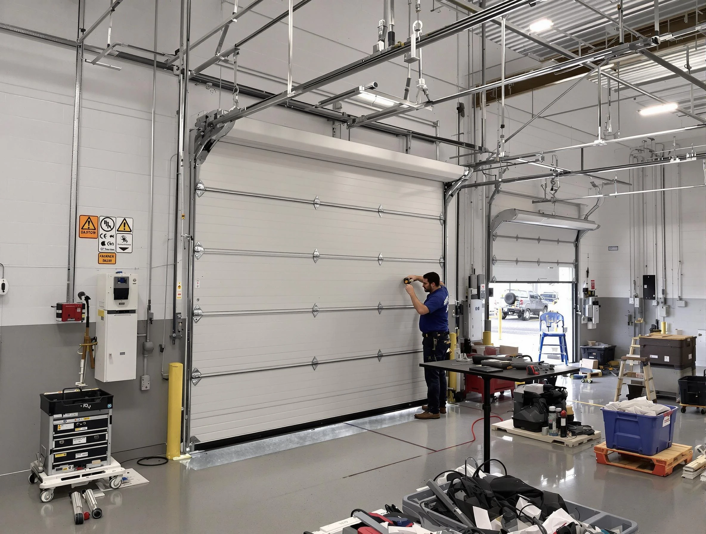 Commercial garage door repair being performed by Hanceville Garage Door Repair expert in Hanceville