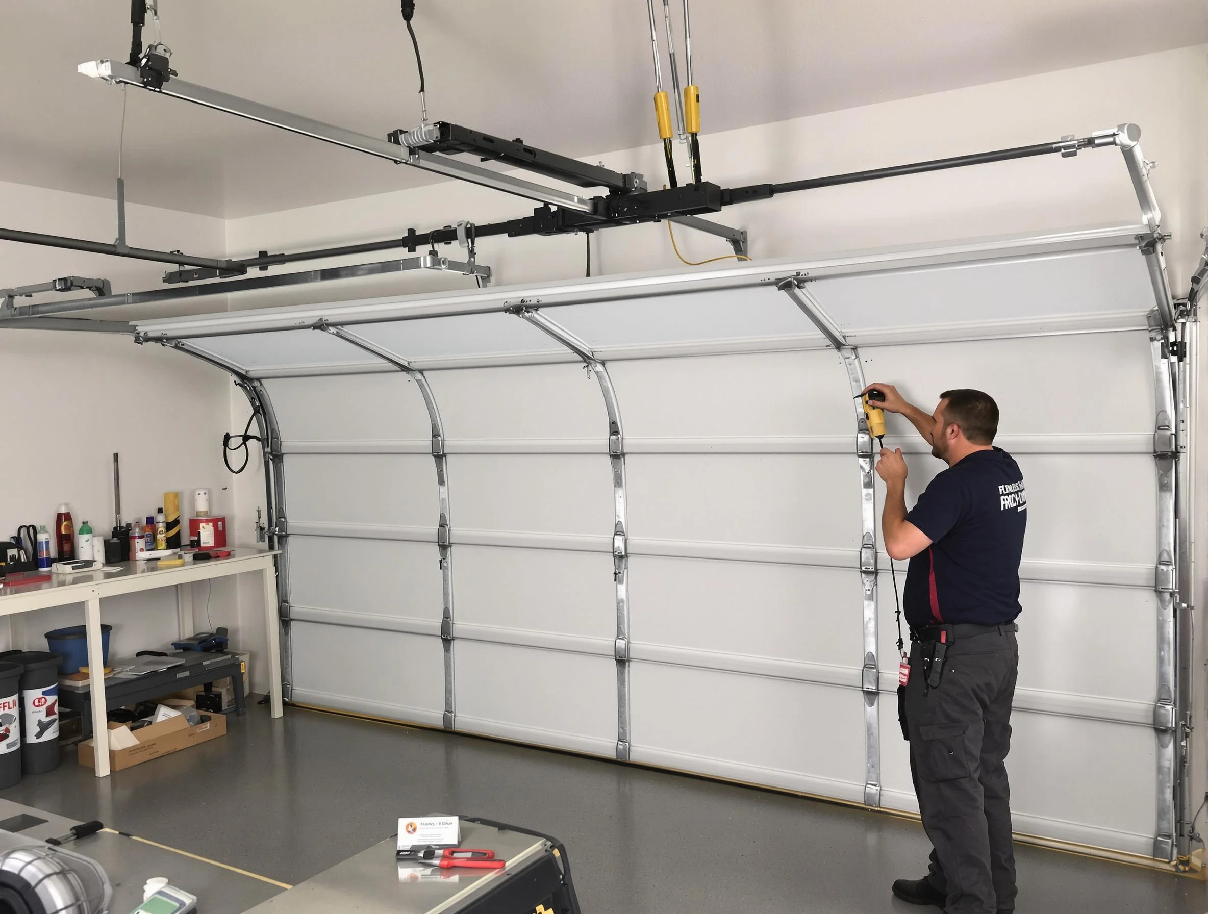 Hanceville Garage Door Repair certified technician performing overhead door system repair in Hanceville